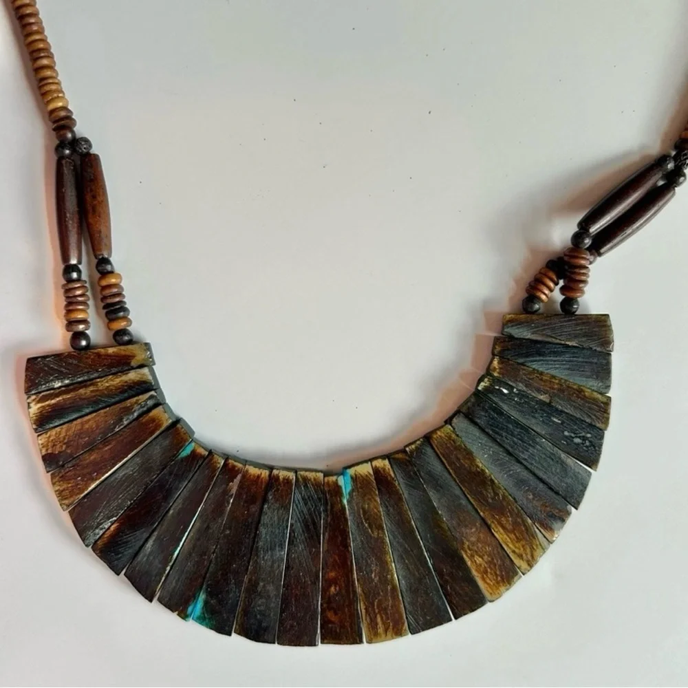 Vintage Handcrafted Artisan Necklace Bohemian Jewelry Beaded Necklace